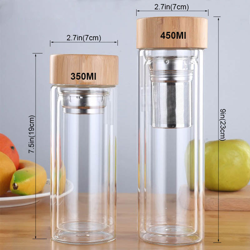 Glass Water Bottle with Tea Infuser