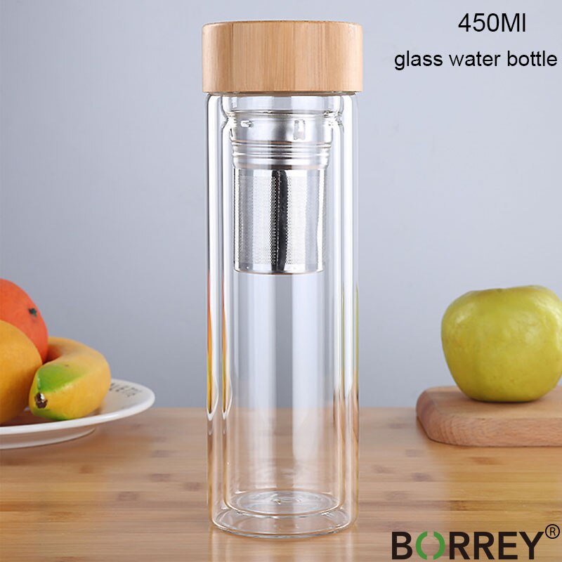 Glass Water Bottle with Tea Infuser