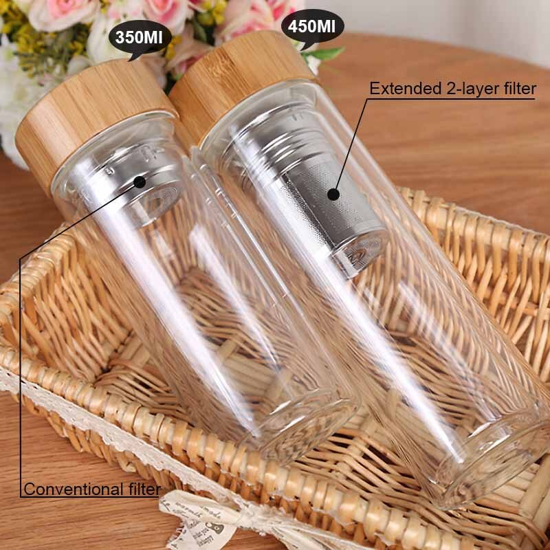 Glass Water Bottle with Tea Infuser