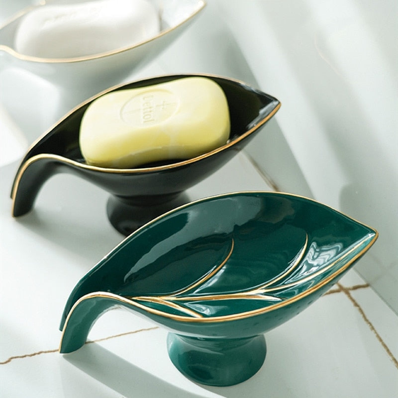 Luxury Leaf Ceramic Soap Dish