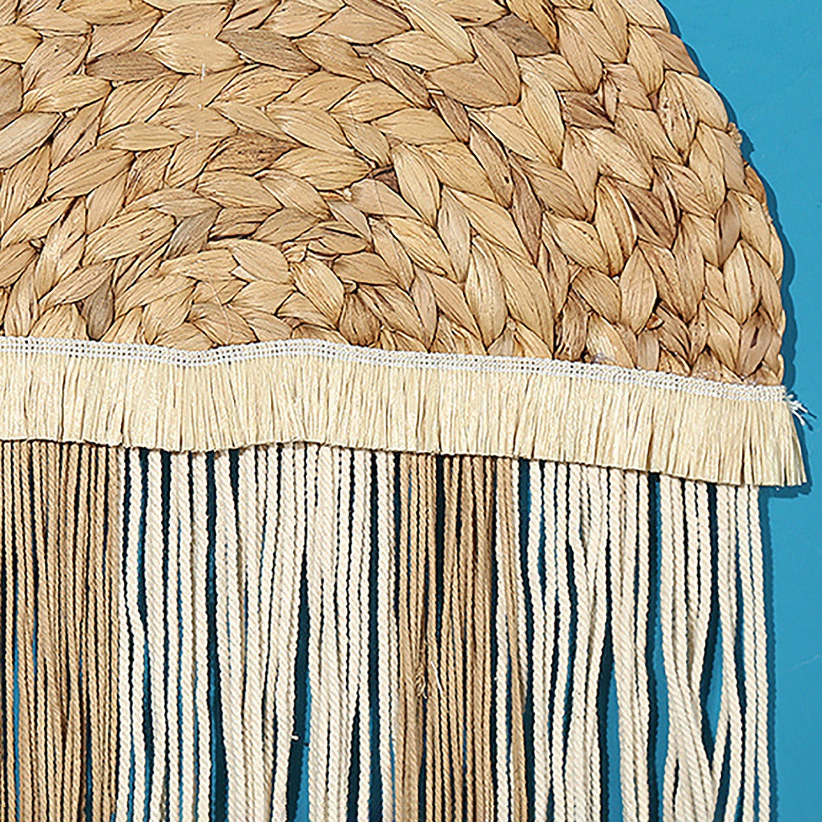 Woven Straw Boho Tapestry